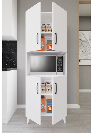 Hobbie Mikrodalga Mutfak Dolabı Beyaz Beyaz