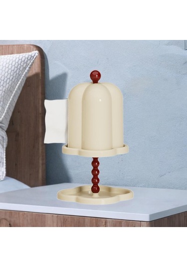 Homyl Tepsili Mendil Kutusu Kağıt Dağıtıcısı Ev Beyaz