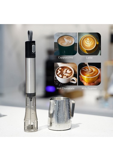 Padalink 304 Paslanmaz Çelik El Tipi Elektrikli Süt Köpürtücü - Kahve, Latte Ve Milkshake İçin Hızlı Ve Kolay Kullanım Mavi