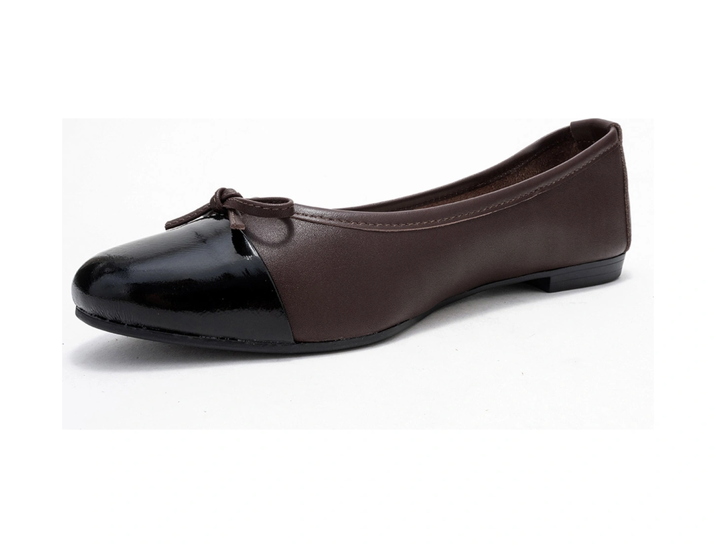 Jens Kahverengi-siyah Rugan Hakiki Deri Fiyonklu Kadın Babet Ayakkabı Kahverengi - Siyah