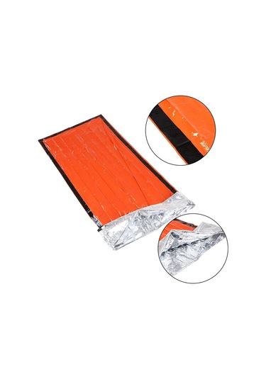 Açık Pe Alüminyum Film Acil Uyku Tulumu Turuncu