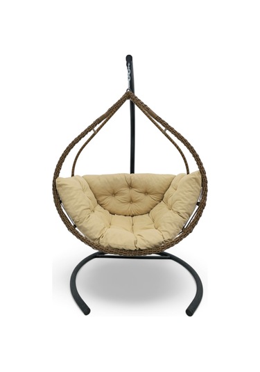 Wellagarden Selge Tekli Rattan Salıncak Kahve