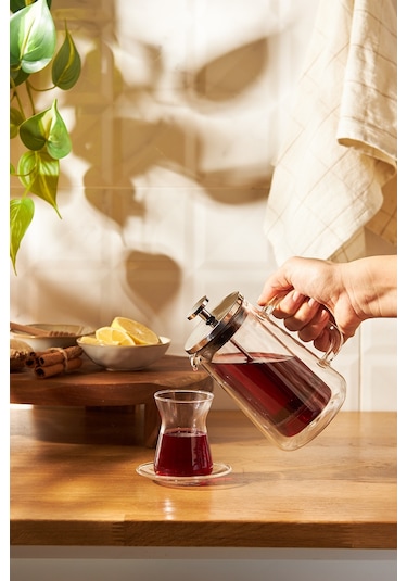 Emsan Double Glass Çift Cidarlı French Press 350 ML Gri