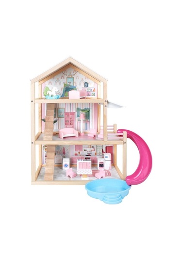 T2010 Ahşap Kaydıraklı Ev 3 Katlı -okutan Hobi