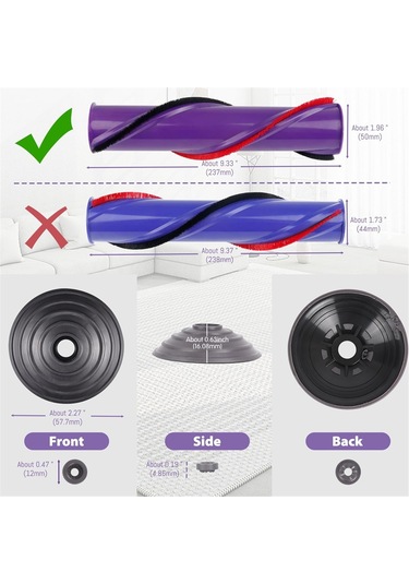 Sointeresting V10 Sv12 Elektrikli Süpürge Motor Başlığı Parçaları İçin Bilyalı Tekerlek Silindir Fırça Takımı Yedek Parçası, Doğrudan Tahrikli Motor Başlığı İçin