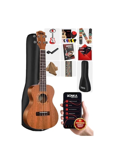 Midex CT-24MC Set Maun Concert Ukulele (Softcase Tuner Capo Metod Nota Sticker Askı Pena)