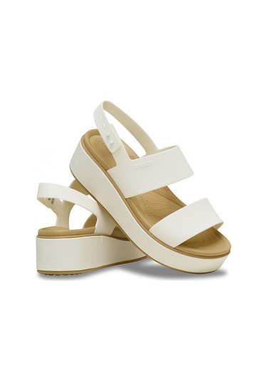 Crocs 211802-00o Brooklyn Matte Wrap Low Wedge Kadın Sandalet Beyaz