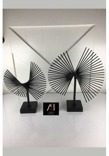 Dancemonkey 2'li Siyah P Metal Aksesuar Ofis Ev Dekorasyon Obje