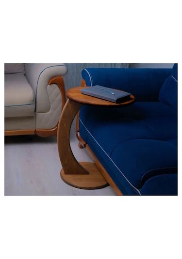 Doğal Ahşap C Sehpa Koltuk Sehpası Yan Sehpa Zigon Sehpa Servis S