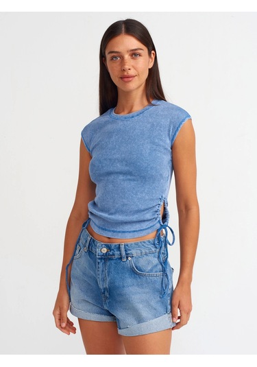 Olla Collection Basic Denim Şort-koyu Mavi Koyu Mavi