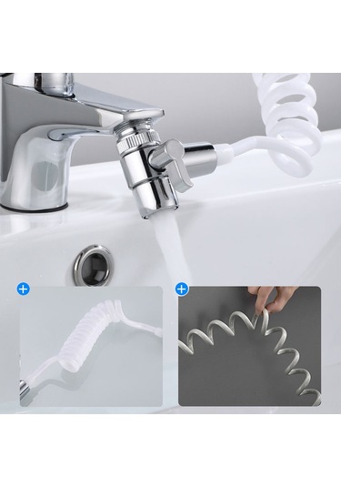 Xindoker Abs Duş Seti, 2 Seviye Ayarlı, Faucet Konvertörü, Bağlantı Borusu Ve Tutucu İle Tam Donanımlı