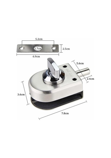 Kapı Kilidi Hırsızlığa Karşı Cam Kapı Güvenliği 10-12mm Paslanmaz Çelik Mandal Açma/kapatma Ev Otel Ofis Banyo Kullanımı, 80 56mm