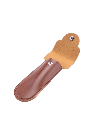 Leasetake Jilet Kılıfı Seyahat Tutucu Manuel Çift Kenarlı Güvenlik Jiletleri Konteyneri Pu Deri Çanta Kahverengi