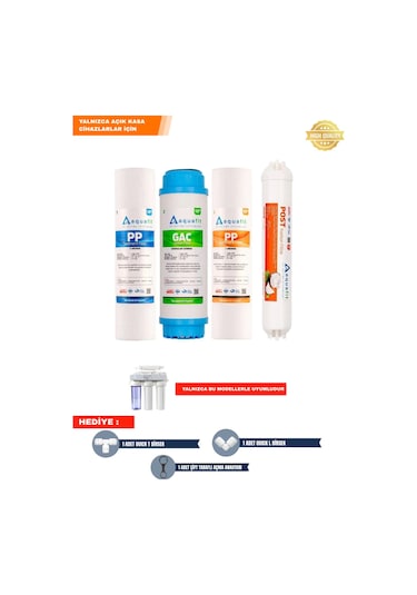 Açık Kasa Su Arıtma Cihazı 4'lü Filtre Seti