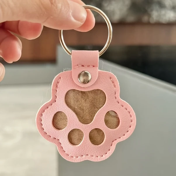 Gateesat Kahverengi Tüy Toplayıcı Anahtarlık - Pati Desenli, Anahtar Ve Telefon Uyumlu, Evcil Hayvan Anısı Hediyesi