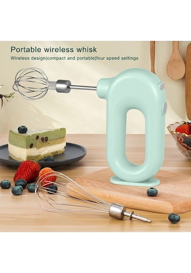 Ulzyvf Yumurta Vites Usb Şarj Şarj Pille Pembe Pembe Pembe Mutfak Mikser Kolaylık Hızlı Elektrikli Çırpıcı Çalışan Ayarlanabilir Aletleri 4 Qs Pembe