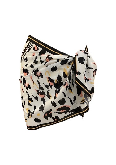 Tarzını Seç Kısa Pareo - Leopar Model 150x50 Cm Çok Renkli