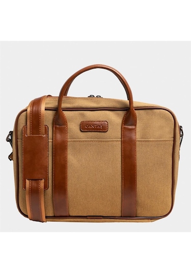 Çantaş Retro Kanvas 40x29 Evrak Ve Laptop Çantası 15 İnç Camel