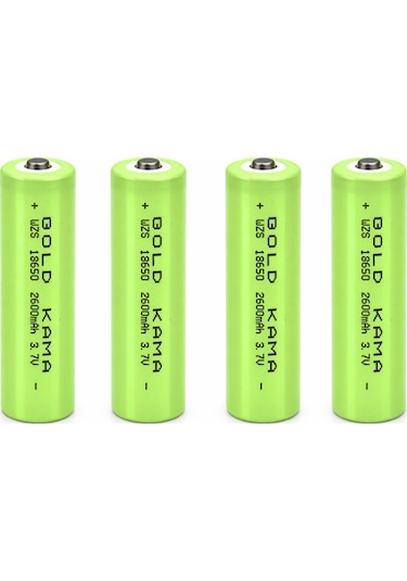 8650 2600mah Li-ion Şarj Edilebilir Pil 4 Adet Bir Arada