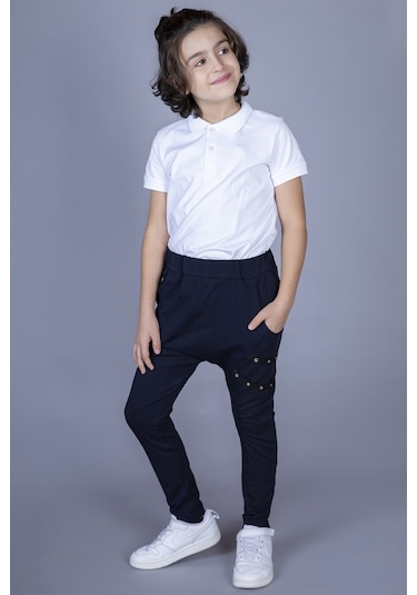 Toontoy Erkek Çocuk Şalvar Detaylı Cepli Eşofman Alt Lacivert