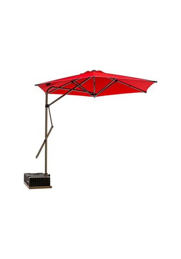 Sahra 250/6 Yandan Gövdeli Bahçe Şemsiyesi - Kırmızı Kırmızı