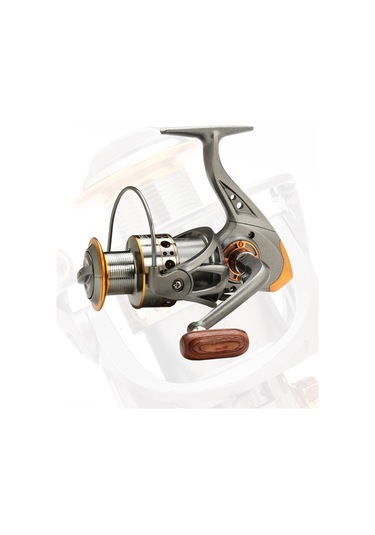 Jeehugo 2000 Model Gri Altın Tekerlekli Olta Makinesi - 8kg Maksimum Sürtünme, Tam Metal Gövde, Bronz Mil, Dayanıklı Balık Avı Aleti