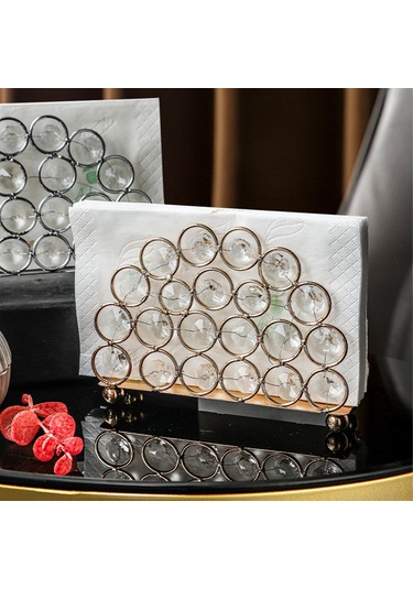 Suntek Peçete Dispenseri Benzersiz Ayaklı Mendil Tutucusu Altın