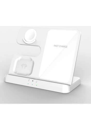 Pazly Samsung Uyumlu 3'lü Kablosuz Şarj Seti - Telefon, Saat Ve Kulaklık, Pratik Ve Dayanıklı Şarj Cihazı Siyah