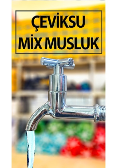 Çevik Su Mix Model 1/2 İnç Krom Kaplama Pirinç Lavabo Evye Su Musluğu