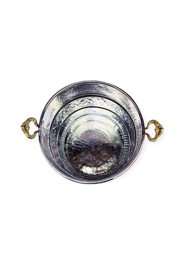 İşlemeli Bakır Köpük Kazanı 32 Cm Bakır