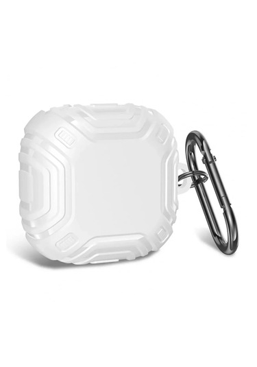 Samsung Galaxy Buds 2 - Buds Pro - Buds 2 Pro Uyumlu Darbe Emici Sert Silikon+ Askılık Beyaz