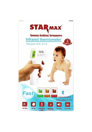 Starmax Temassız SX-213 Yeni Temassız Termometre Kızılötesi Ateş Ölçer
