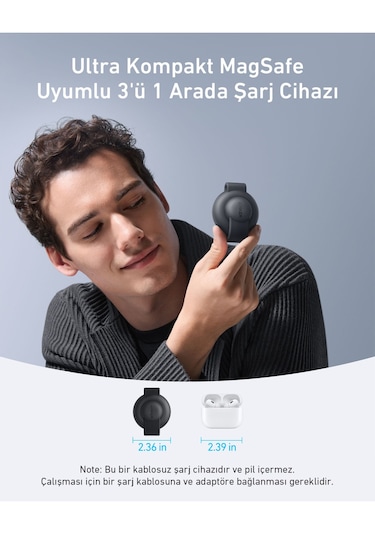 Anker Ufo Maggo Kablosuz Şarj Cihazı 3in1 B25m8