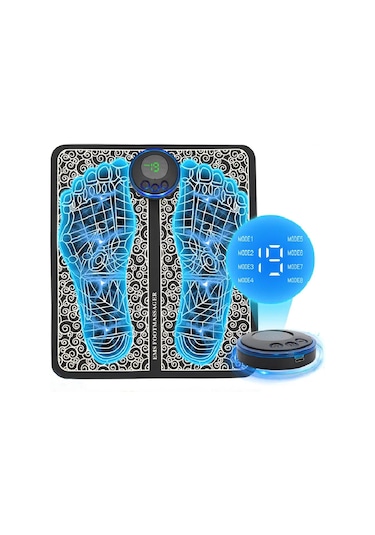 Yüksek Kaliteli Ems Ayak Masajı - Elektrikli Ayak Masaj Matı - Kas Stimülatörü Akupunktur Rahatlama - Katlanır Taşınabilir Ayak Masaj Makinesi - Usb Şarj Edilebilir Çok Renkli