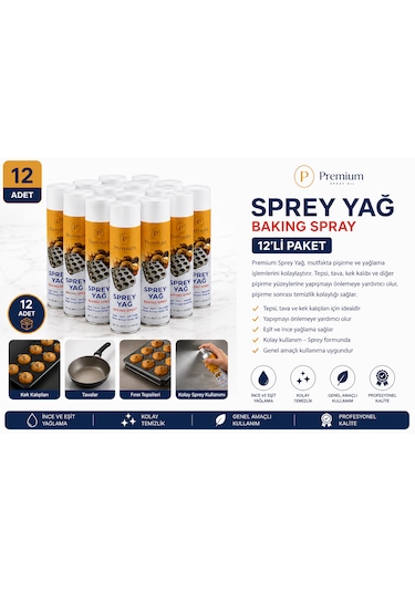 Premium Sprey Tava Yağı 600ml 12ad