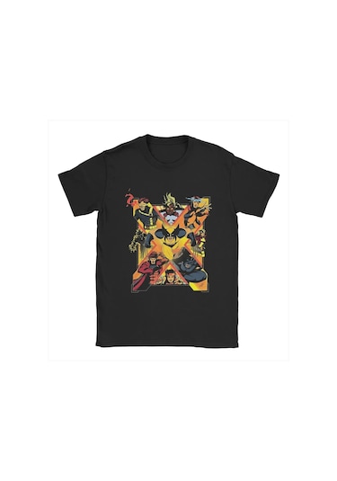 Mınıso X-men Wolverine Karakter Baskılı %100 Pamuk Erkek T-shirt - Kısa Kollu Crewneckmercan Kırmızı Mercan Kırmızı