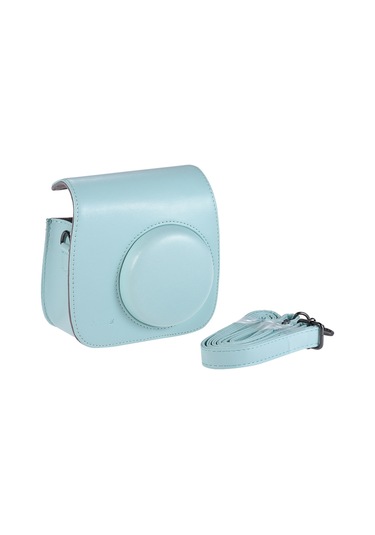 Maiyame Fujifilm Instax Mini 9/8/8+ İçin Şık Pu Fotoğraf Makinesi Kılıfı - Su Geçirmez, Omuz Askılı, Buz Mavisi