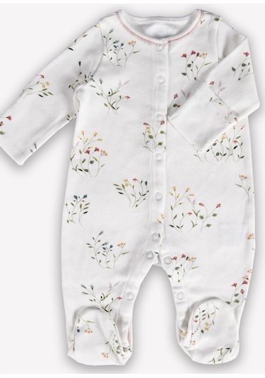 Ozmoz Steril, Giyilmeye Hazır Kız Bebek Organik Tulum Beyaz