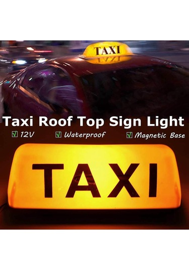 12v Su Geçirmez Üst Manyetik Sayaç Kabin Lambası Işığı Led Taksi Sinyal Lambası -