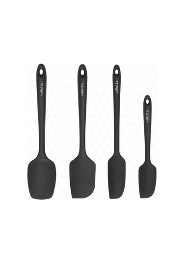 Valletta Osteris 4'lü Spatula Seti - Siyah Siyah