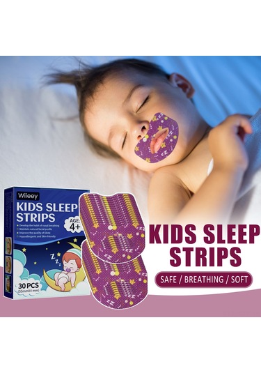 Suofeng "wiieey 30 Adet Çocuk Uyku Bantları - Nazal Nefes Almaya Yardımcı, Ağızdan Nefes Almayı Düzelten"
