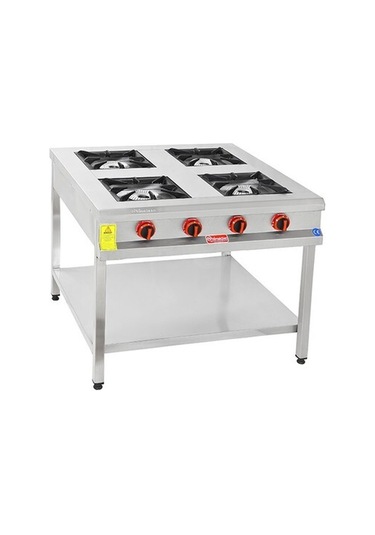 Himaksan Endüstriyel 80 X 80 Cm Lpg Tüplü Taban Raflı 4 Gözlü Ocak