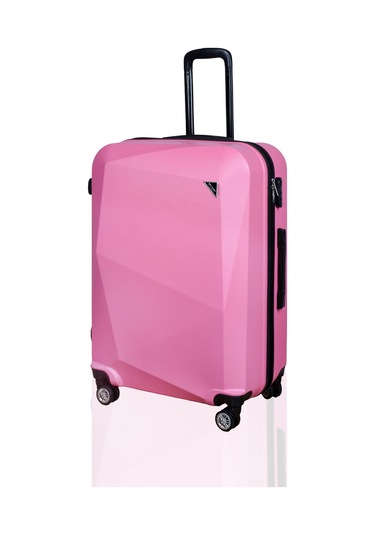 Polo&Sky Elmas Model Pembe Renk Büyük Boy Valiz Bavul
