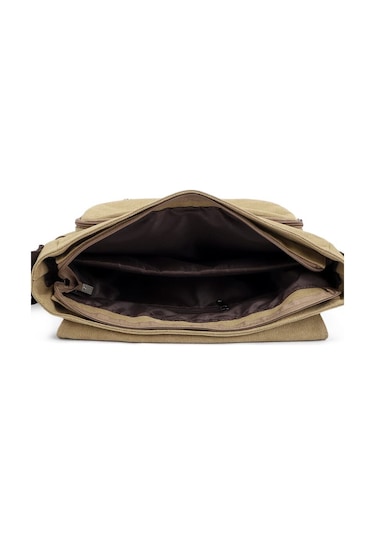 Erkek Çok Amaçlı Büyük Kapasiteli Kanvas Omuz Çantası X001 Kahverengi