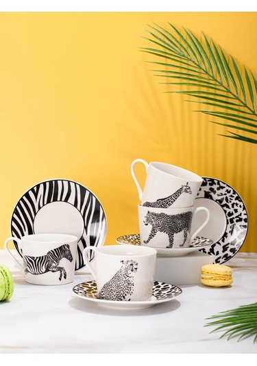 Aura Of Bohemia Çay Takımı, Fincan Ve Tabak Seti, "zürafa" Desenli Kupa 220 Ml 233046286 Beyaz