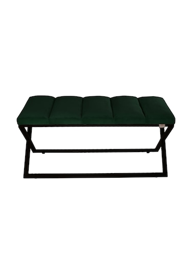 Varcera Black- Yeşil Dilimli Model Puf & Bench & Koltuk & Oturma Bankı & Yatak Odası Önü