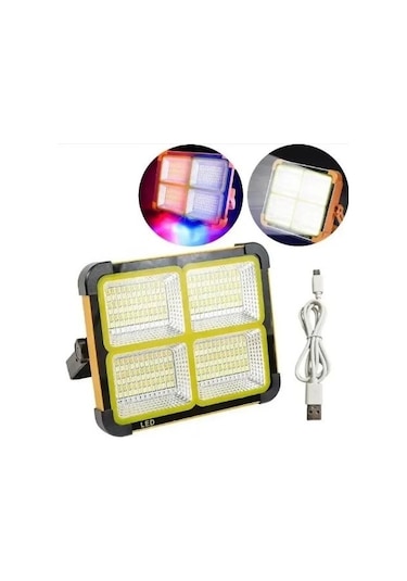 200 Watt Güneş Enerjili Solar Projektör Ve Kamp Aydınlatması Fener Işıldak Ve Powerbank