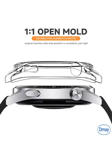Huawei Watch Gt 6 46mm Tam Uyumlu Uyumlu 360 Full Koruma Silikon Kılıf