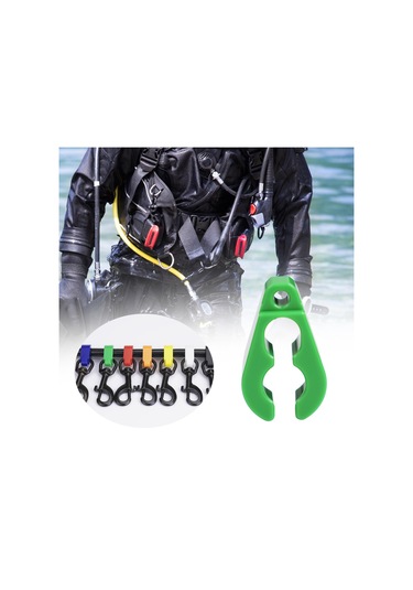 Homyl Uzun Hortum Klipsi Tutucu Hafif Şnorkelli Dalış Yeşil