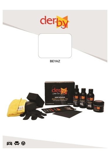 Derby Beyaz Deri Döşeme Boyama Ve Onarım 4 Lü Set
